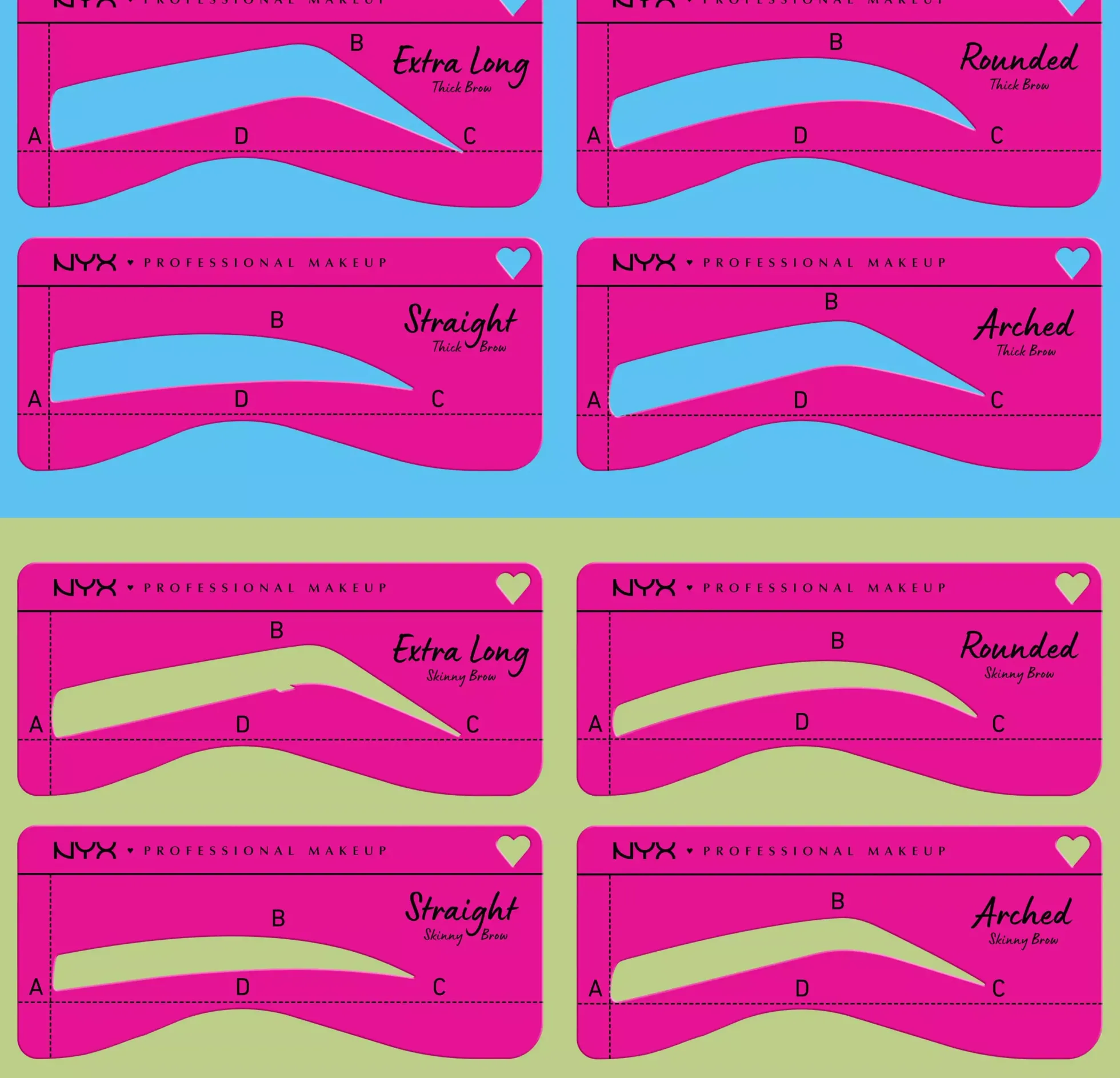 NYX PROFESSIONAL MAKEUP Zero to Brow Stencil Thick Brows