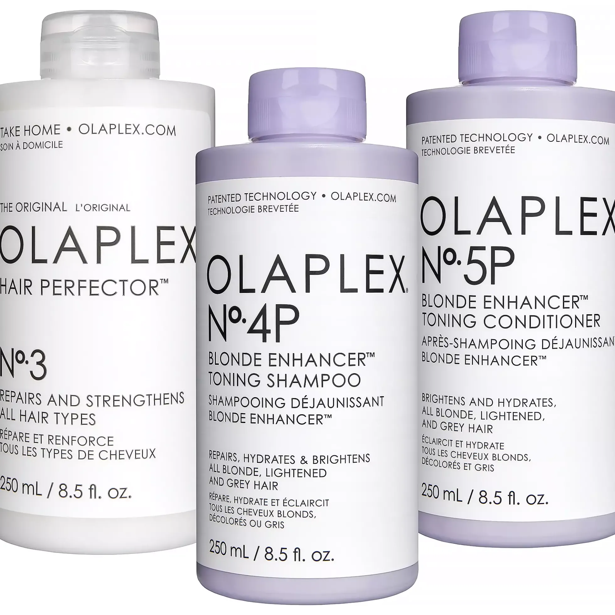 Olaplex Blonde Enhancer Bundle No.4P Shampoo 250 ml & No. 5P Conditioner 250 ml & No.3 250 ml