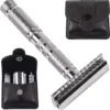 Parker Shaving A1-R 4 piece travel safety razor & leather pouch