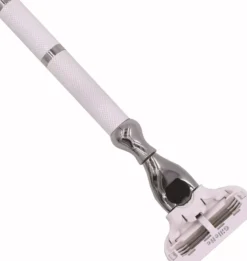 Parker Shaving 77L - Women's White & Chrome Handle Venus Compatible Razor