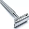 Parker Shaving 78R - Chrome - Unisex Textured Long Handle Three piece Safety Razor with new Parker head