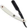 Parker Shaving SRWBA - White ABS Handle Clip Type Black Blade Holder Barber/Straight Razor