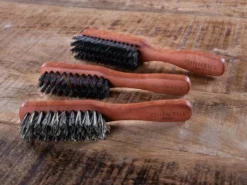 Quintus MMXV Beard Brush Pearwood with Handle Wild Boar Bristles