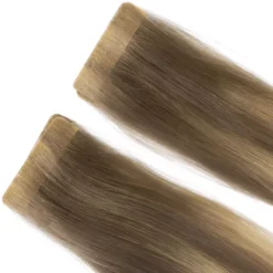 Rapunzel of Sweden Premium Tape Extensions Straight / Seamless Tape 4 cm / 8 pieces 50 cm Dark Ashy Blonde Balayage B2.6/10.7