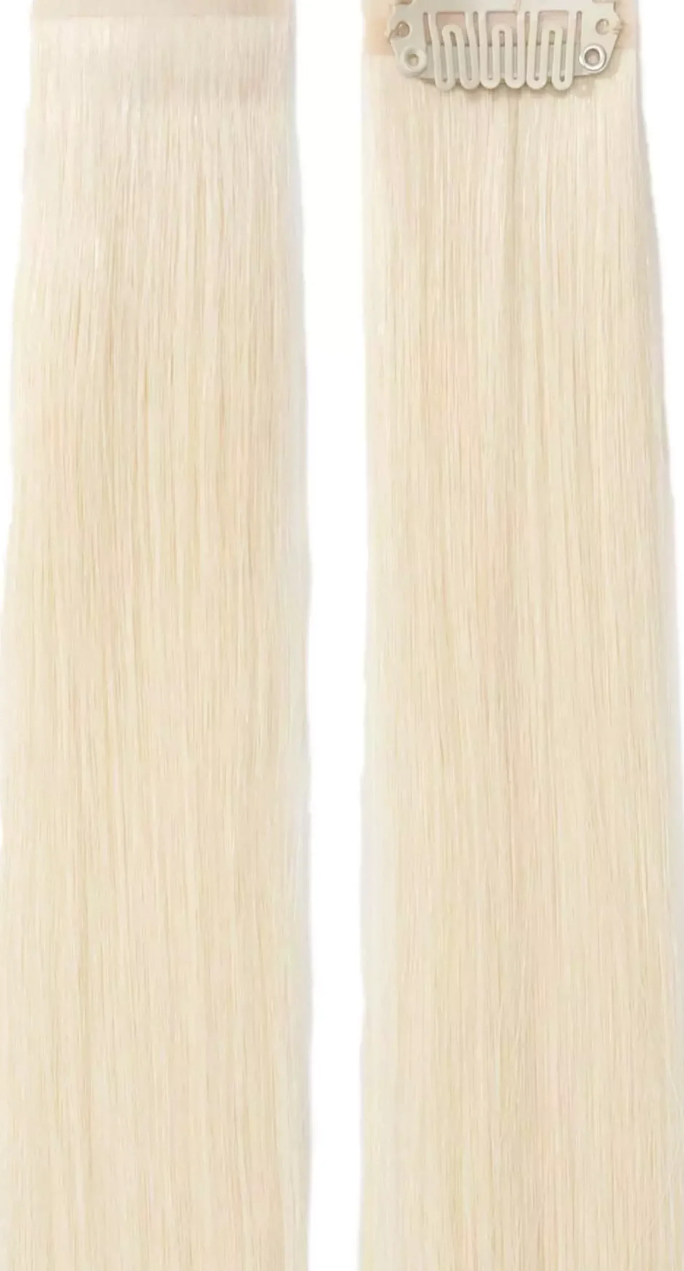 Rapunzel of Sweden Single Invisible Clip-ins Straight / 2 pieces 40 cm 10.10 Platinum Blonde