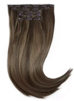 Rapunzel of Sweden Vegan Clip-ins Straight / Medium Volume / 5 pieces 50 cm Hazelnut Caramel Balayage B2.3/5.0