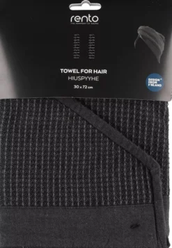 RentoKenno Hair towel 30x72 cm Black/Grey