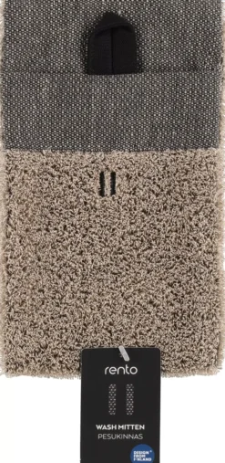 Rento Linen Terry Wash Mitten 14x24 cm Black/Linen