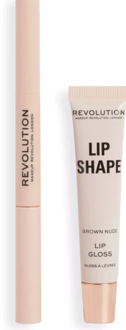 Revolution Beauty London Lip Shape Kit Brown Nude