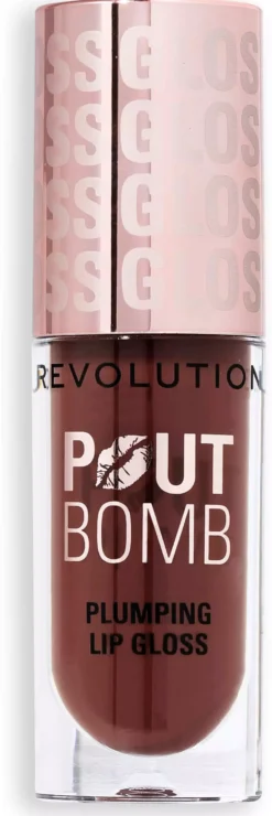 Revolution Beauty London Pout Bomb Plumping Gloss Espresso Cool Nude