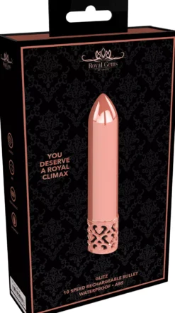 ShotsRoyal Gems Glitz Rechargeable ABS Bullet Rose Gold