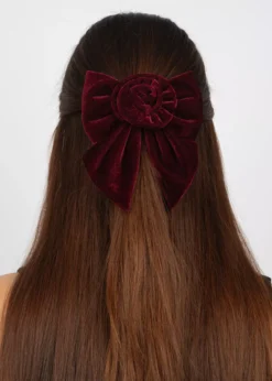 SUI AVAPeppermint Rosie Velvet Bow Bordeaux