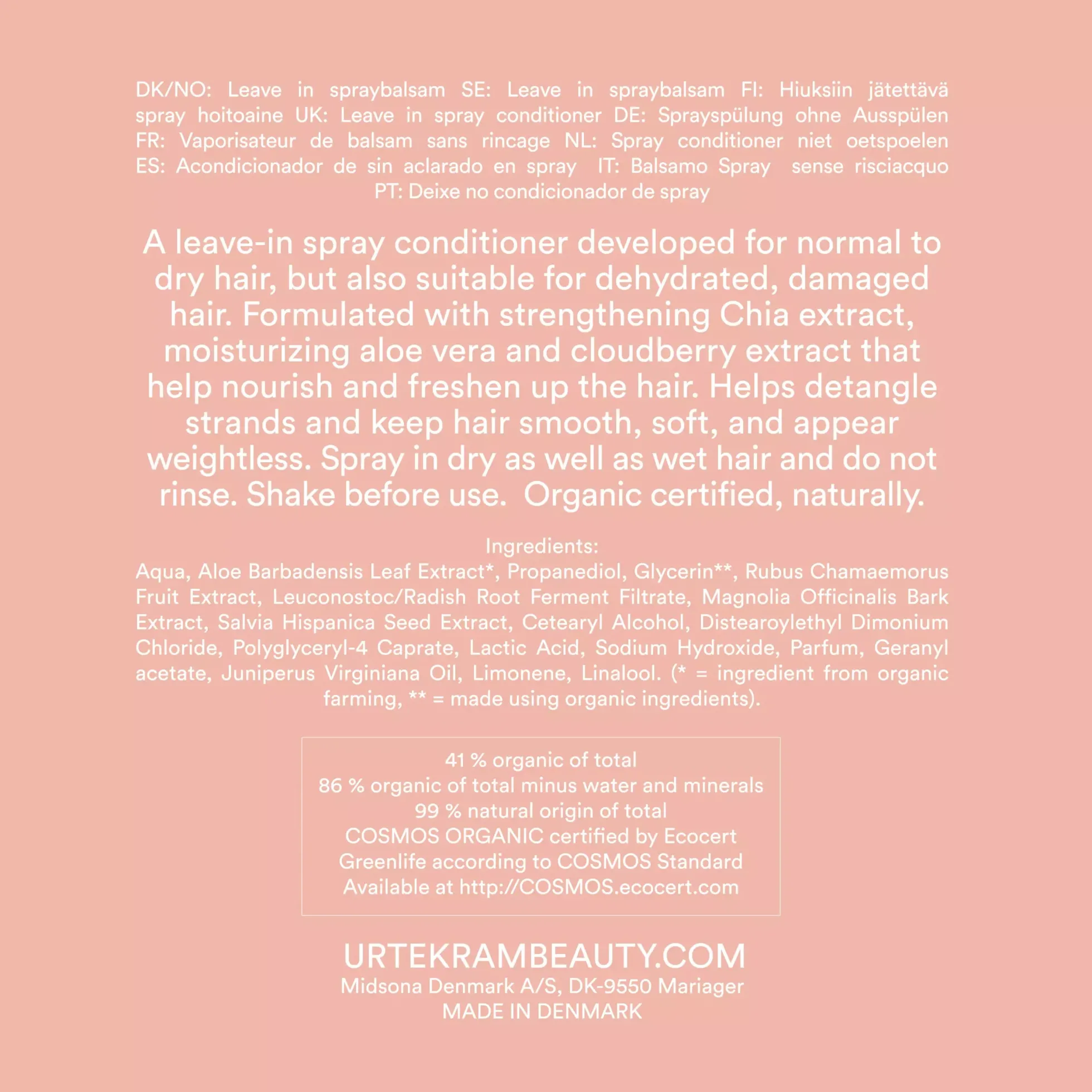 UrtekramNordic Berry Spray Conditioner Normal/Dry 250 ml