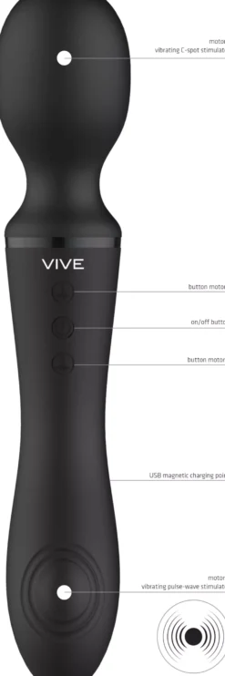 VIVEVIVE Enora Wand & Vibrator Black