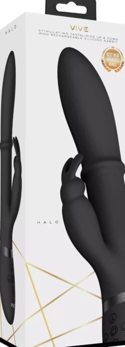 VIVEVIVE Halo Ring Rabbit Vibrator Black