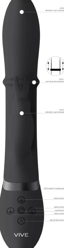 VIVEVIVE Halo Ring Rabbit Vibrator Black