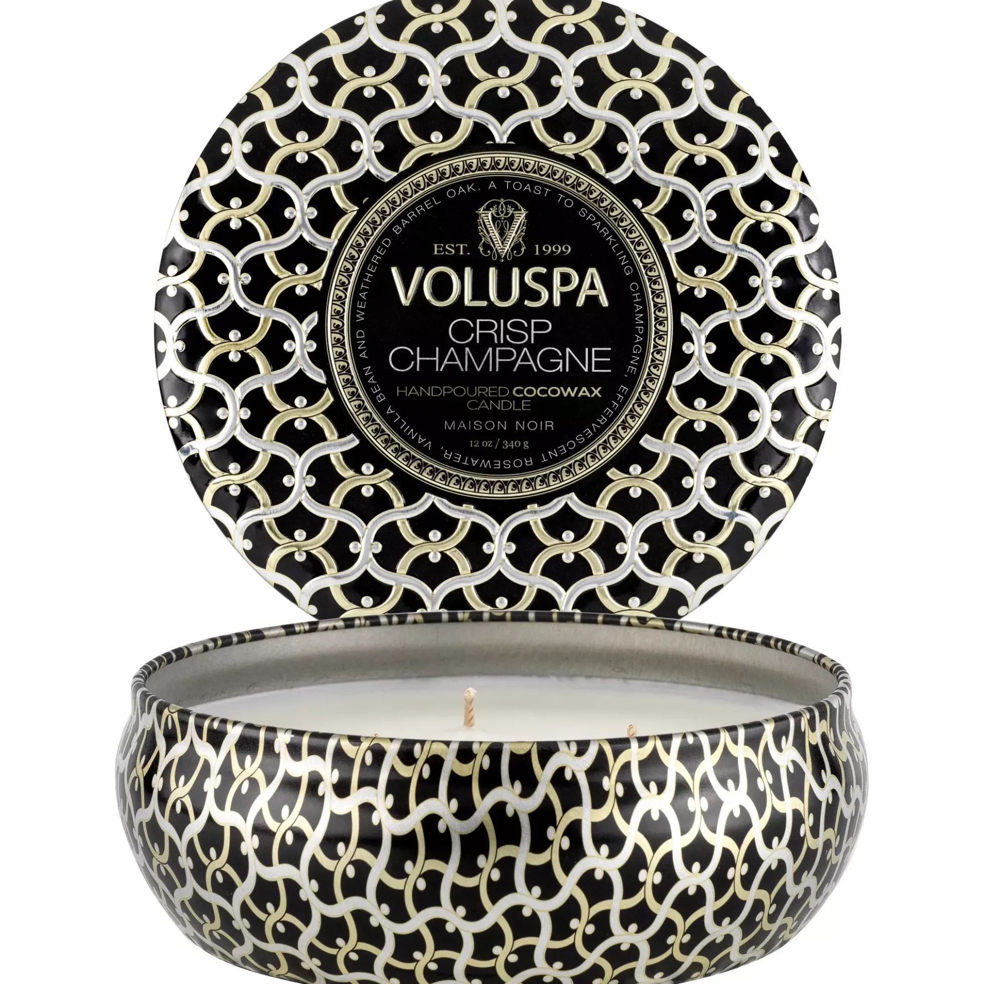 VoluspaCrisp Champagne 3-Wick Tin Candle 40h