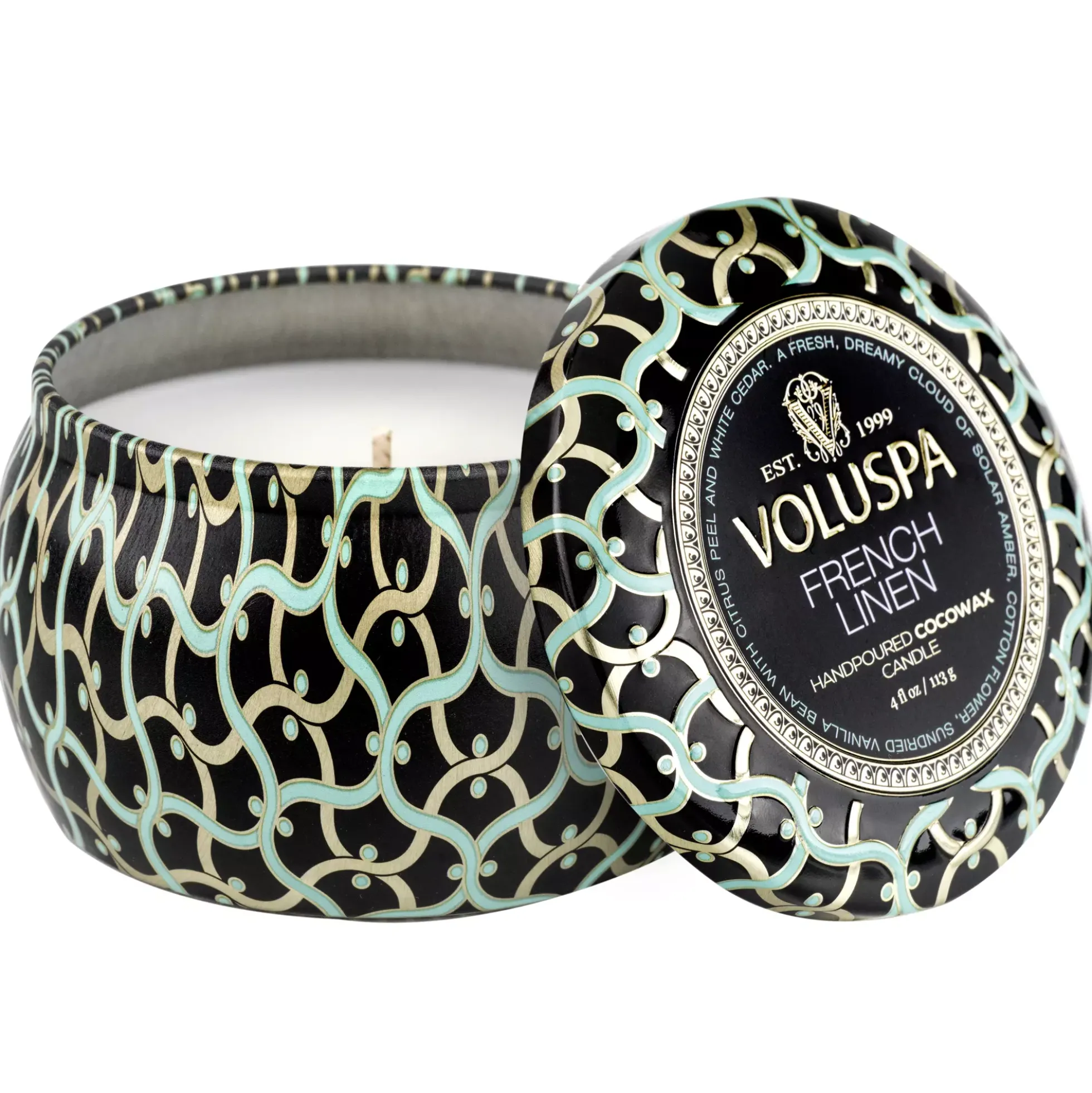VoluspaFrench Linen Mini Tin Candle 25h