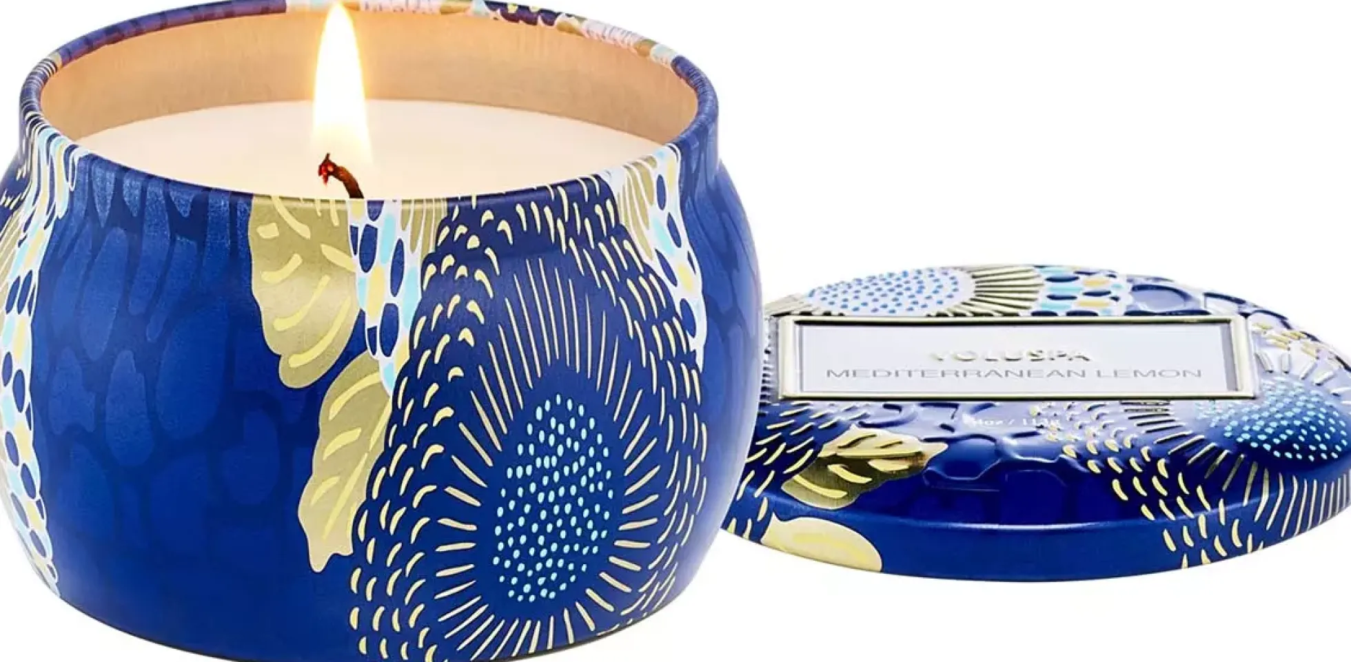 VoluspaJaponica Mediterranean Lemon Mini Tin Candle 25h 113 g