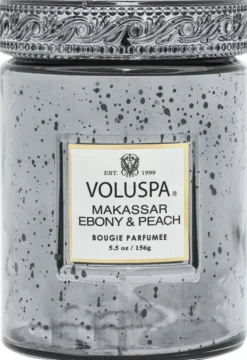 VoluspaMakassar Ebony & Peach Vermeil Mini Glass Jar