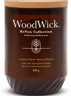 WoodWickIncense & Myrrh Renew Candle Large