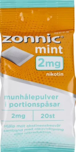 Zonnic Mint Munhålepulver Portionspåse 2mg 20 st